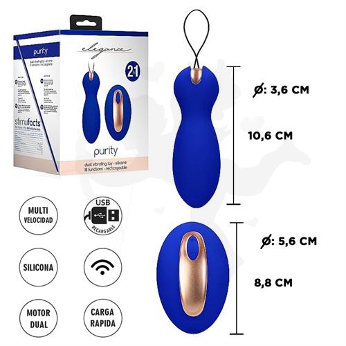 Doble vibrador con control remoto y carga USB